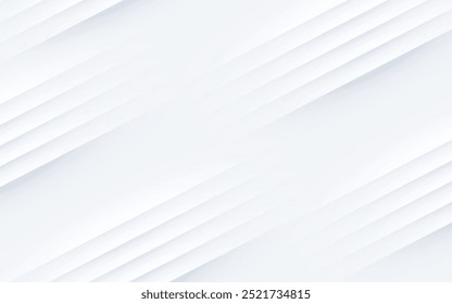 White hafltone abstract background. Modern lines pattern. Minimal geometric design. Futuristic technology concept. Horizontal banner template. Vector illustration