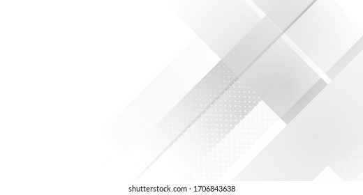 White Hafltone Box Gradient Rectangle Presentation Background. Vector Illustration Design For Presentation, Banner, Cover, Web, Flyer, Card, Poster, Wallpaper, Texture, Slide, Magazine, And Powerpoint