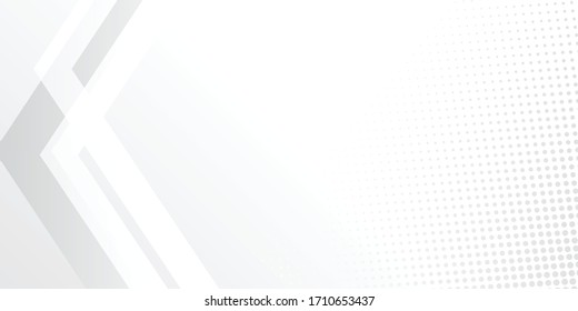 White hafltone presentation background. Vector illustration design for presentation, banner, cover, web, flyer, card, poster, wallpaper, texture, slide, and magazine. Abstract geometric background