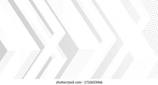 White hafltone presentation background. Vector illustration design for presentation, banner, cover, web, flyer, card, poster, wallpaper, texture, slide, and magazine. Abstract geometric background