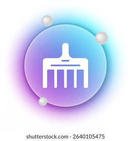 White Hairbrush icon isolated on white background. Comb hair sign. Barber symbol. Blue and purple gradient circle background. Vector