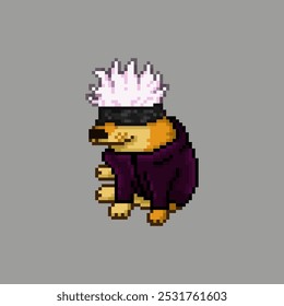 Perro de pelo blanco, pixel art meme