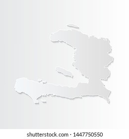 White Haiti map-countries. Vector paper map of Haiti on a gray background. Vector illustration.