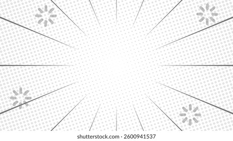 White halftone abstract background with stripes. Suitable for comics, prints, posters, etc.