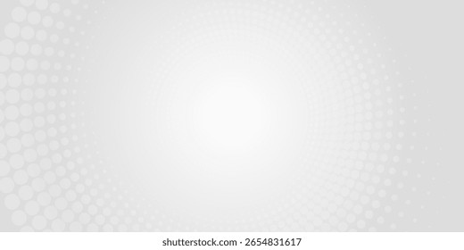 White Halftone Abstract Circular Background