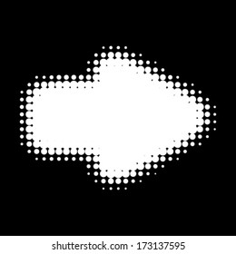 White Halftone Arrow, vector illustration