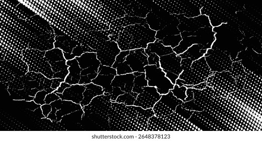 White halftone banner template design with abstract speed lines style. Halftone white color pattern with dots and grunge texture background. Pop art comic with sporty style with white and black dots