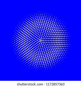 White halftone circles, dots pattern, vector, grunge. Comic texture background. Monochrome half-tone. Circle halftone Dots, white and blue geometric gradient for pop art designs.