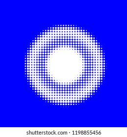 White halftone circles, dots pattern, vector, grunge. Comic texture background. Monochrome half-tone. Circle halftone Dots, white and blue geometric gradient for pop art designs.
