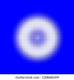 White halftone circles, dots pattern, vector, grunge. Comic texture background. Monochrome half-tone. Circle halftone Dots, white and blue geometric gradient for pop art designs.
