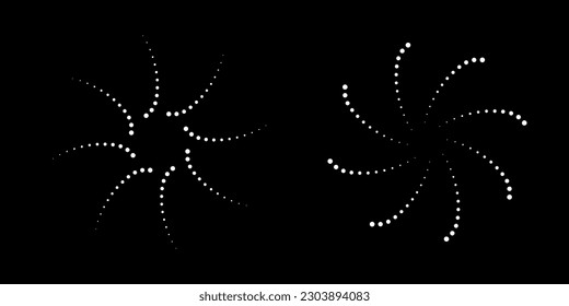White halftone circular dotted frames set. Circle dots isolated on the white background. Logo design element for medical, treatment, cosmetic. Round border using halftone circle dots texture. Vector
