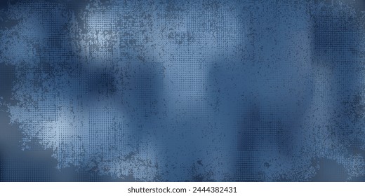 White halftone dots \u0026 blue color pattern gradient grunge texture background. EPS10 dot pop art comic sport style vector illustration