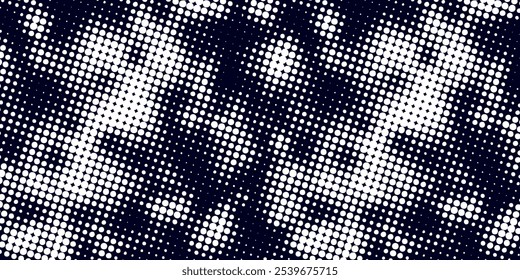 White halftone dots \u0026 blue gradient color pattern grunge texture background. vector illustration.