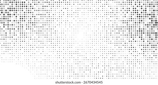 Textura de degradado semitono blanco. Fondo de lunares desapareciendo. Repitiendo puntos abstracto arte moderno simple