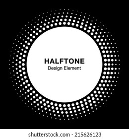 White Halftone Logo Design Element, vector illustration 