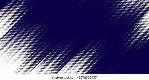 white halftone on blue background. Vector dotted sparkles or halftone shine pattern texture Pop Art Style Background. 