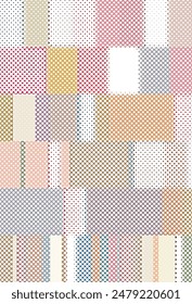 White halftone screen grid overlaying rectangular color mix, creating unique faded colored pattern