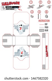 white halloween basket pattern long tongue ghost news