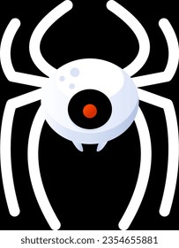 white Halloween Spider Cartoon in the black