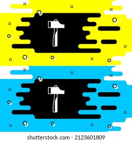 White Hammer icon isolated on black background. Tool for repair.  Vector