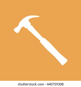White hammer icon vector illustration
