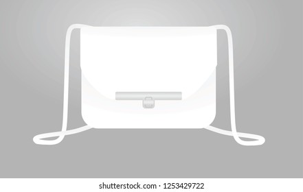 White hand bag. vector illustration
