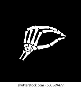 White hand bone show the number seven in chinese hand sign in black background