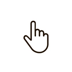 White Hand Cursor Pointer Icon. Flat Version Vector Illustration. Stock Vector Illustration