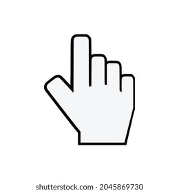 White hand cursor pointer icon. Flat version vector illustration. Stock vector illustration