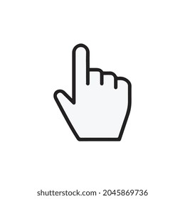 White hand cursor pointer icon. Flat version vector illustration. Stock vector illustration