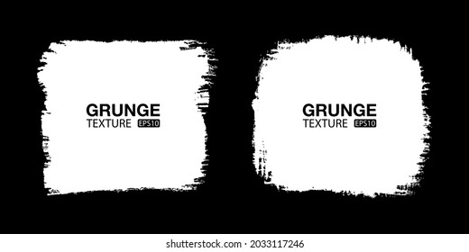 White hand drawn grunge background set. Brush stroke. Sale banners. Distress textures. Blank shapes. Vector grunge frame 