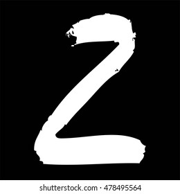 white hand drawn letter z on black