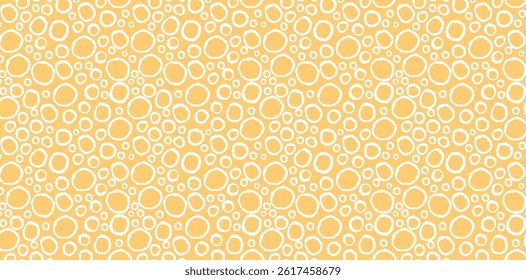 White Hand Drawn Polka Dot Pattern, Yellow Background, Abstract Design