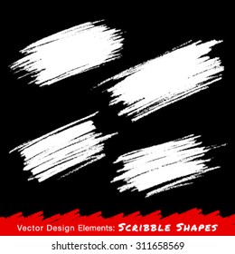 White Hand drawn Scribble Stains, vector logo design elements 
