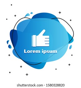 White Hand like icon isolated on white background. Abstract banner with liquid shapes. Vector Illustration