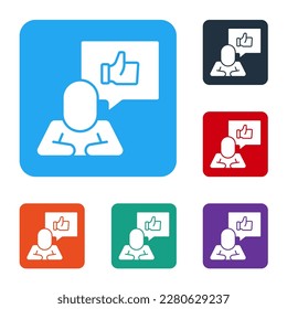White Hand like icon isolated on white background. Set icons in color square buttons. Vector