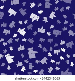 Icono de mano blanca aislado sin patrón en el fondo azul.  Vector