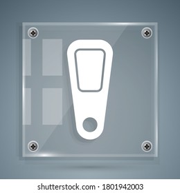 White Hand mirror icon isolated on grey background. Square glass panels. Vector Illustration