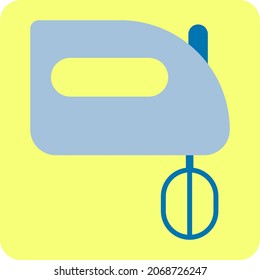 Weißer Handmischer, Illustration, Vektorgrafik, auf weißem Hintergrund.