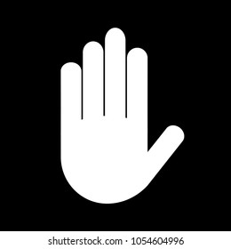 white Hand on black background icon