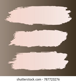 White Hand Painted Brush Strokes. Vector Grunge Brushes. Vector Frame For Text Modern Art Graphics For Hipsters. Dirty Artistic Creative Design Elements. Perfect For Logo, Banner, Business card.