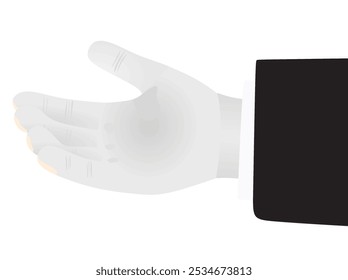 White hand  for shaking. vector