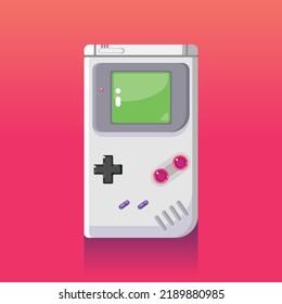 White Handheld Gaming Console On Pink Gradient Bakcground