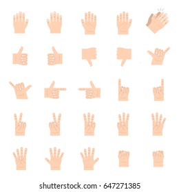 White hands icon set