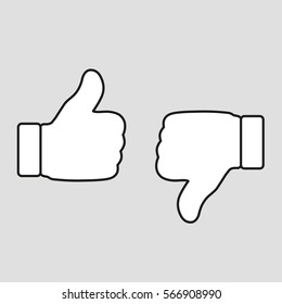 white hands signs on a gray background