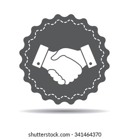 white Handshake vector icon. design for business and finance concept