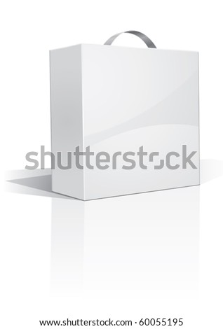 white handy box, your own design, vector