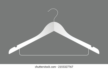 White hanger isolated on gray background, vector file.