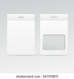 White Hanging Blank Box With Transparent Window : Vector Illustration