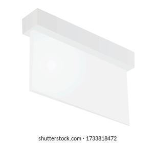 White hanging notice board. vector